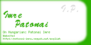 imre patonai business card